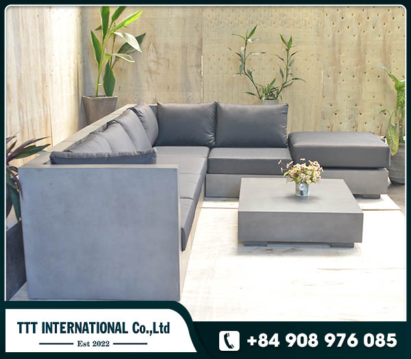 GRC concrete corner sofa outdoor garden furniture set